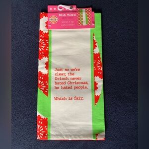 Christmas Grinch Dish Towel